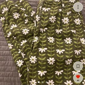 Big Bud Press Trousers Green Daisy Chain Print Size XS